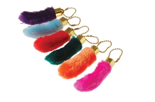 Fake Rabbits Foot Keychain 12/pk