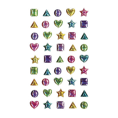 Peel and Stick Geometric Shape Jelly Stickers 45/pk