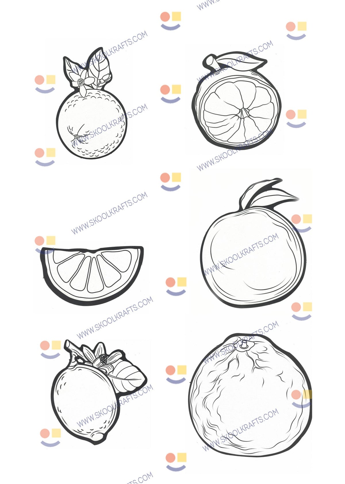 Jumbo Fruit Cardboard Cutouts Color Your Own 36/pk (Discontinued)