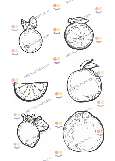 Jumbo Fruit Cardboard Cutouts Color Your Own 36/pk (Discontinued)