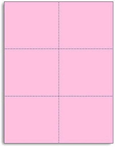 Perforated Cards 6/pg 50/sheets Pink 3"x4"