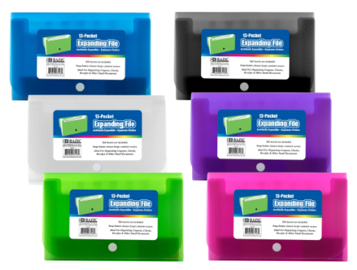 Expanding File Check Size 13 Pockets 7" x 4.5"