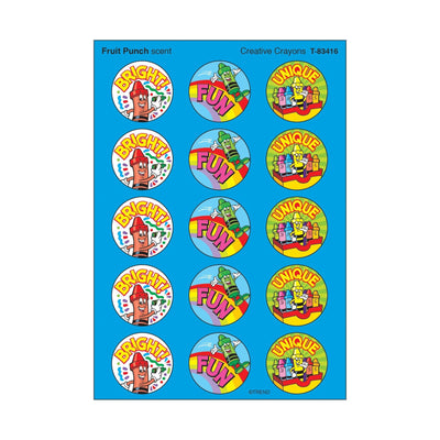 Creative Crayons, Fruit Punch Scent Stickers 1" (4 Sheets)