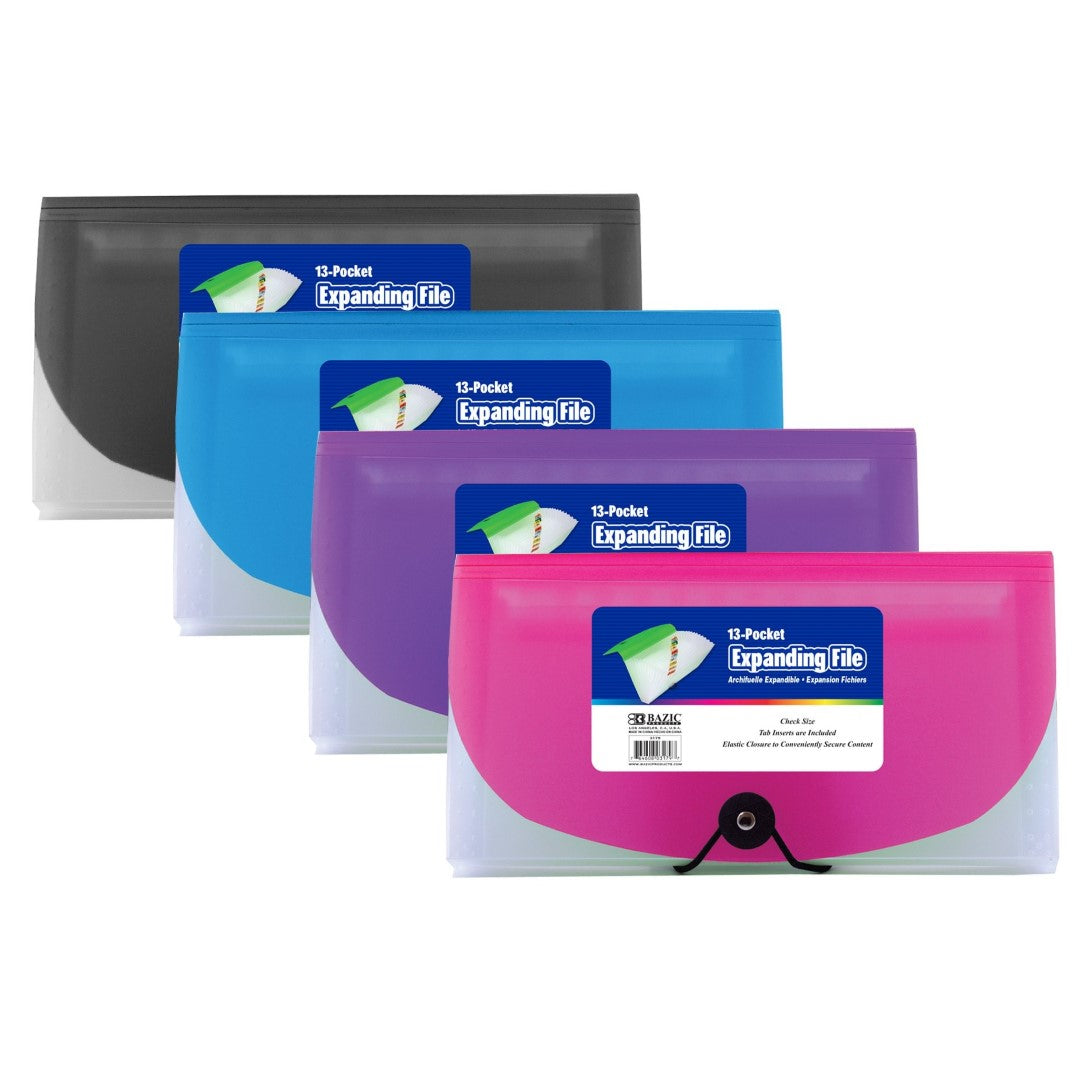 13-Pocket Check Size Poly Expanding File 10"