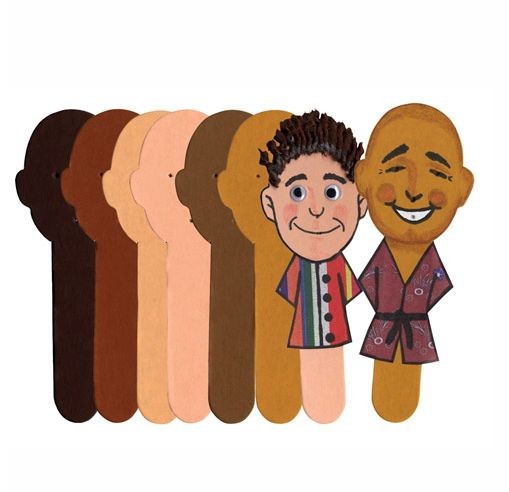 Skin Tone Faces Craft Sticks 2.5 x 7” 24/pkg
