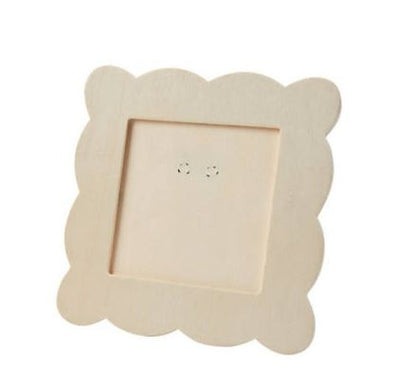 DIY Unfinished Wood Scallop Square Frames 5 7/8" with 3" x 3" - Makes 12