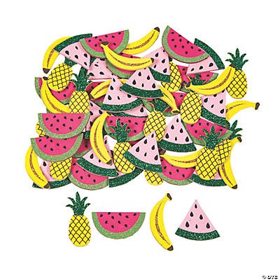 Fruit glitter shapes self adhesive 72pc (discontinued)