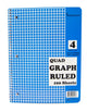 Quad Ruled Spiral Notebook 100/pk