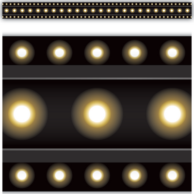 Black Marquee Straight Border Trim 35'' x 3'' 12/pk