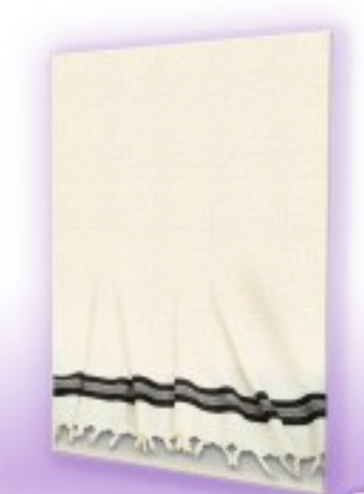 Stationary Paper Tzitzis W/ Fringes At Bottom