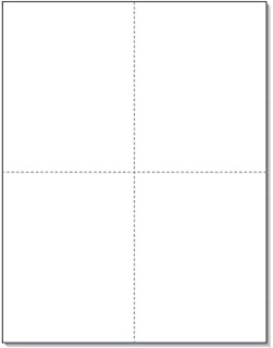 Perforated cards white 4/pg 250/pk
