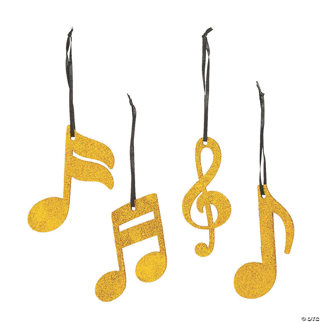 Musical Note Ornaments 4" - 12 pc (Closeout)