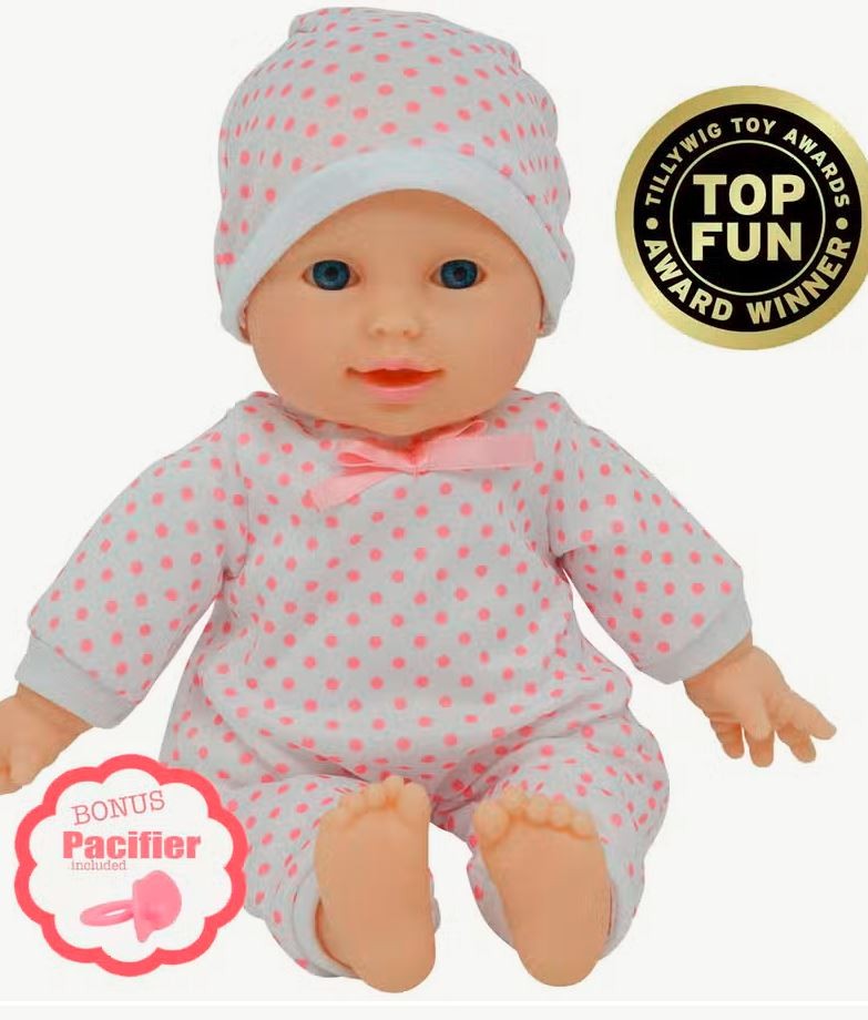 Baby Doll 11" With Polka Dots