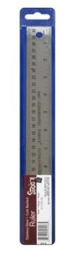 Nonskid Stainless Steel Ruler 12  Length - 1/16  1/32 Graduations - Metric Measuring System - Stainless Steel - 1 Each - Silver