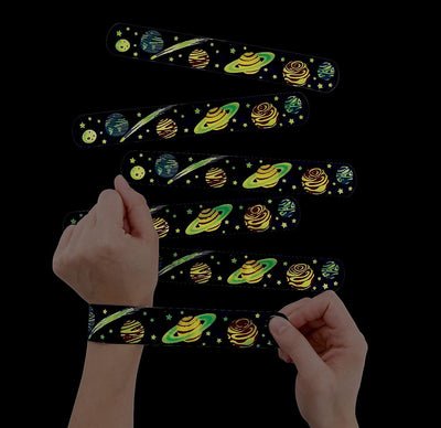 Glow-in-the-Dark Space Slap Bracelets 8 3/4" - 12 Pc.