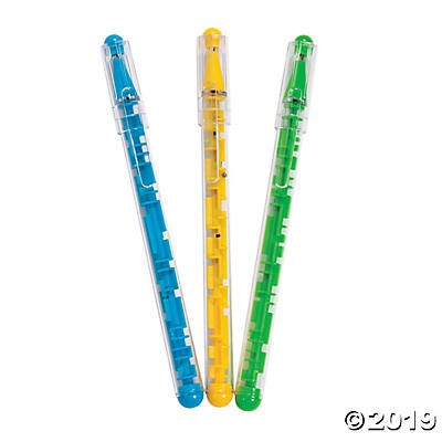 Plastic Maze Puzzle Pens 12/pk