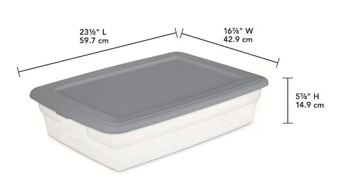 Sterilite Storage Container 28 QT 23" x 16" x 6"
