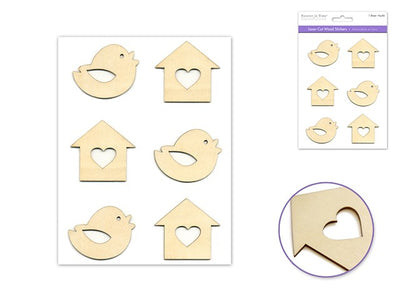 Paper Craft Emb: Laser Cut Wood Stickers 5"x8"