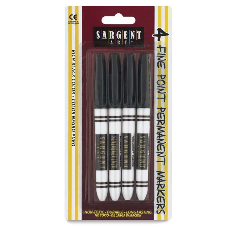 Black Permanent Markers 4/pk (Closeout)