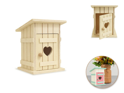 Wood DIY Outhouse Old Fashioned 3.15" x 2 1/2" x 4.13"