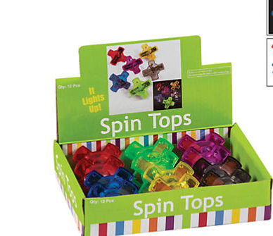 Plastic Light-Up Spin Tops 1pc 2 1/4"