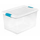 Clear Plastic Storage Container 64 Qt With Lid 24 x 16 x 13.5