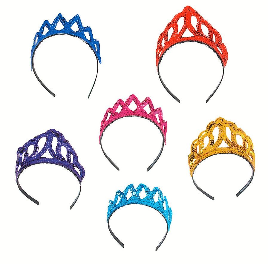 Plastic Brilliant Tiaras Crowns 5" 12/pk