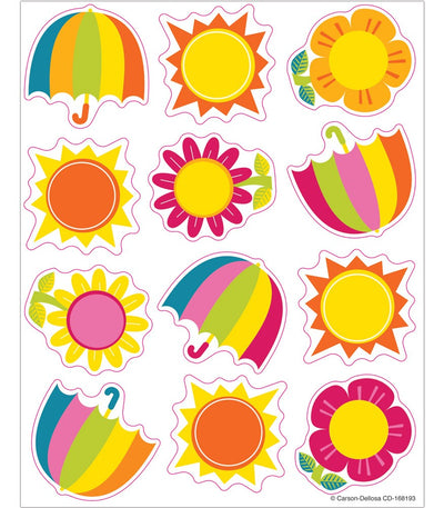 Spring Showers & Sun Shape Stickers 6/sheets (Discontinued)