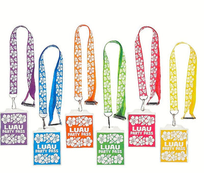 Luau Party Lanyards With Badges