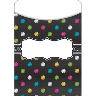 Bright Chalkboard Library Pockets 35/pk