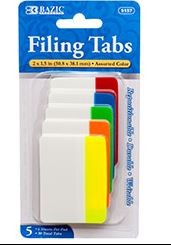 6 Ct. 2" x 1.5" Filing Tabs (5/Pack)