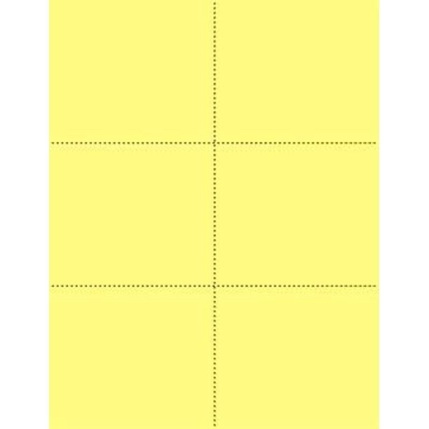 Perforated Cards 6/pg 50/sheets Yellow 3"x4"