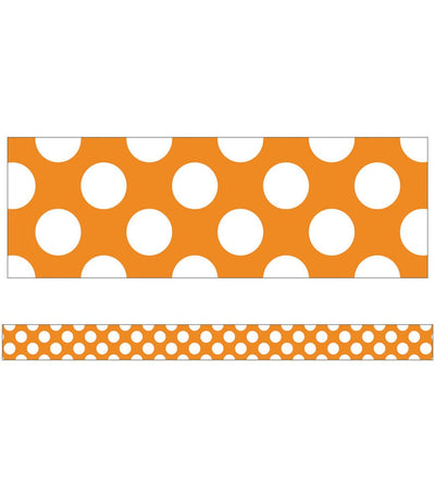 Orange With White Polka Dot Straight Boarder
