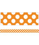 Orange With White Polka Dot Straight Boarder