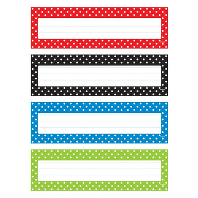 Polka Dots Name Plates Variety Pack 2 7/8" x 9 1/2" 32/pk