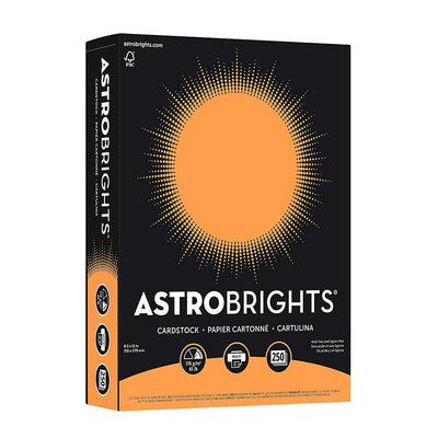 Astrobrights Color Cardstock, Smooth, 65lb, 8 1/2 x  11, Cosmic Orange, 250 Sheets
