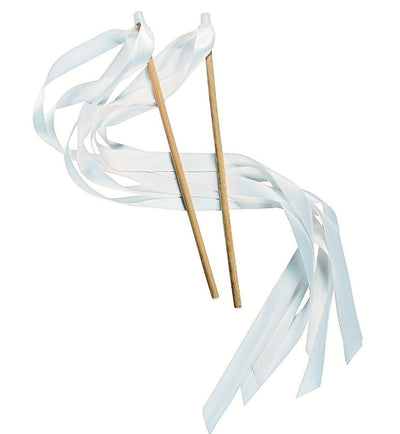 White Ribbon Wands 24/pk