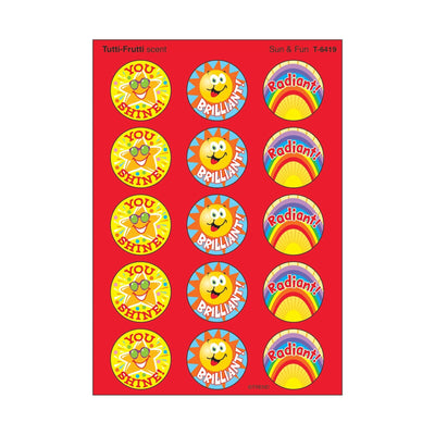 Large Round Sun & Fun Tutti-Frutti Scent Stickers 1" 60/pk