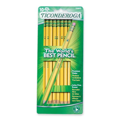 Yellow Pencils With Eraser 10/pk