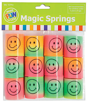 Plastic Mini Rainbow Smile  Magic Springs 1.5" 12/pk.