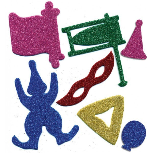 Sparkle Purim Foam Shapes 56/pk