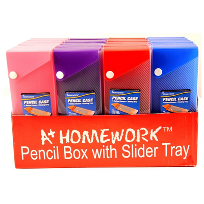 Pencil Box Slider with Button Closure