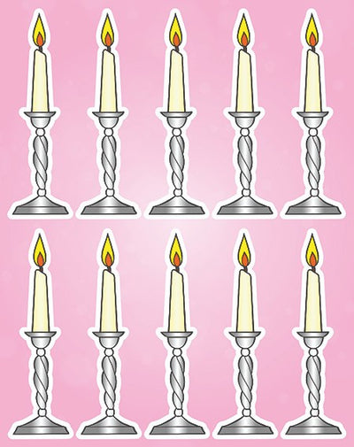 Candle Stickers 6/sheets