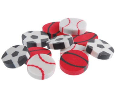 Mini Sports Erasers 144/pk