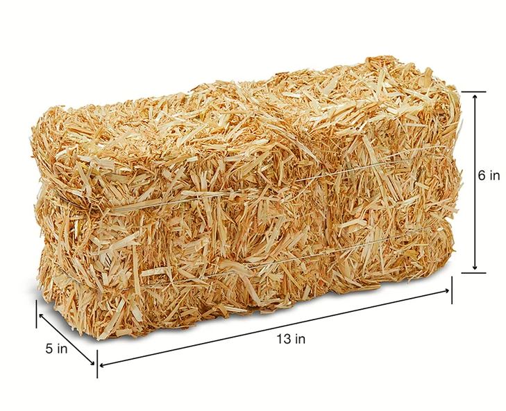 Decorative Straw Bale 5" x 6"x 13"
