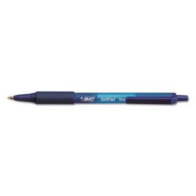 Soft Feel Retractable Pen Fine Point Blue 12/pk