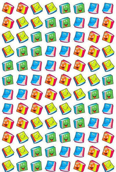 Smiley Book Stickers 7/16" (8 Sheets)