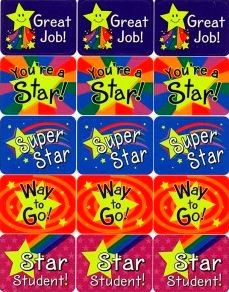 Applause Stars Success Stickers 1 3/8" X 1" 120/pk