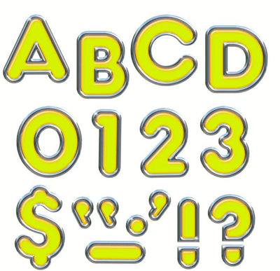 Yellow Colorful Chrome Uppercase Letters 4" 1/pk (Discontinued)
