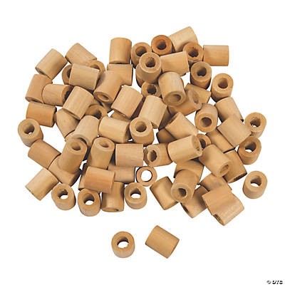 Cylinder wooden beads 100pcs (Closeout)